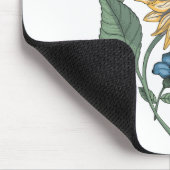 Blumensonnenblume Monogramm Name Maus-Pad Mousepad (Ecke)