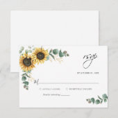 Blumensonnenblume - RSVP-Abschlusskarte Mitteilungskarte (Vorne/Hinten)
