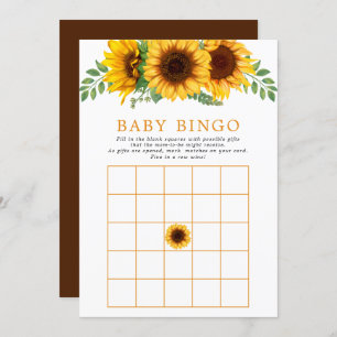 Blumensonnenblume Rustikales Baby Dusche Bingo Spi Einladung