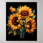 Blumensonnenblume Schöne Bouquet Illustration Poster (Vorne)