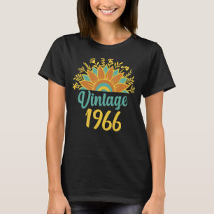 Blumensonnenblume Vintag geboren 1966 Geburtstag 5 T-Shirt