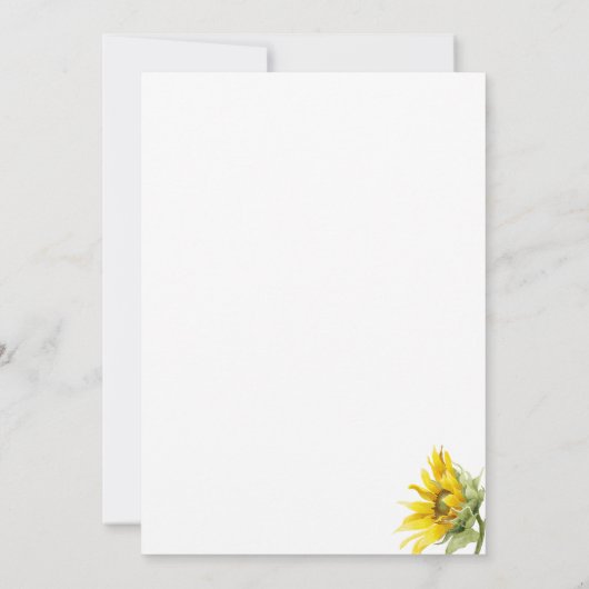 Blumensonnenblumen Einladung (Rückseite)