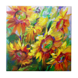 Blumensonnenblumen Tile Design Fliese