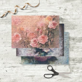 Blumensorte Rose Antiquitäten Handschrift Decoupag Geschenkpapier Set