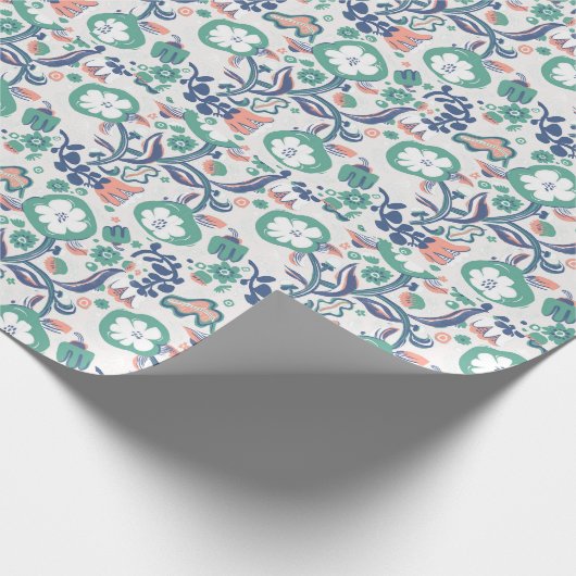 Blumenspass auf weiß drucken geschenkpapier (Ecke)