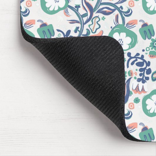 Blumenspass auf weiß drucken mousepad (Ecke)