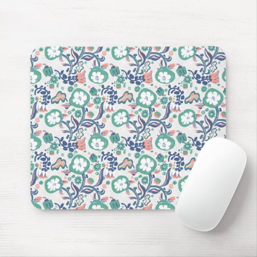 Blumenspass auf weiß drucken mousepad (Mit Mouse)