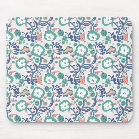 Blumenspass auf weiß drucken mousepad (Vorne)