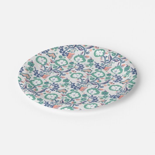 Blumenspass drucken pappteller (Schrägansicht)