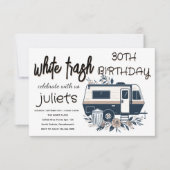 Blumenspass weißer Müll 30. Geburtstagseinladungen Einladung (Vorderseite)