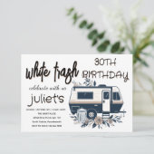 Blumenspass weißer Müll 30. Geburtstagseinladungen Einladung (Stehend Vorderseite)