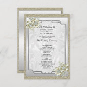 Blumenspiel Gerahmt, Gold & Silber Hochzeitsprogra (Vorne/Hinten)