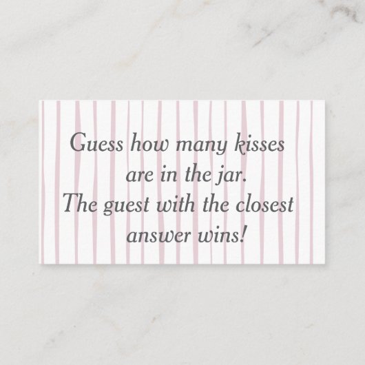 Blumenspiel "Guess How many Kisses" Bridal Game Begleitkarte (Rückseite)