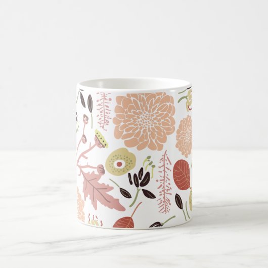 Blumenspielend Botanischer Mix Peach Green Whimsic Kaffeetasse (Mittel)
