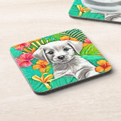 Blumenspielkunst Getränkeuntersetzer (Linke Seite)