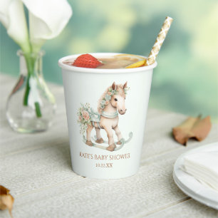 Blumenspielzeug Rocking Horse Babydusche Pappbecher