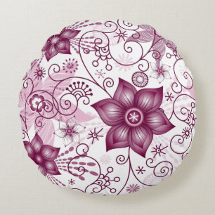 Blumenspirale Pink und Weiß Pattern Kissen Kissen