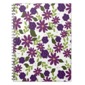 Blumenspiralpapier mit Lila Blooms Notizblock (Vorderseite)
