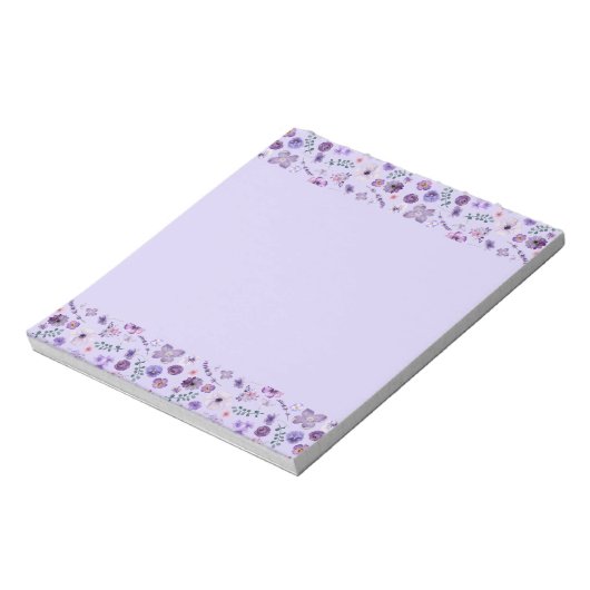 Blumenspisper Notepad - Weicher Lavendel Notizblock (Rotiert)