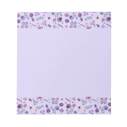 Blumenspisper Notepad - Weicher Lavendel Notizblock (Vorderseite)