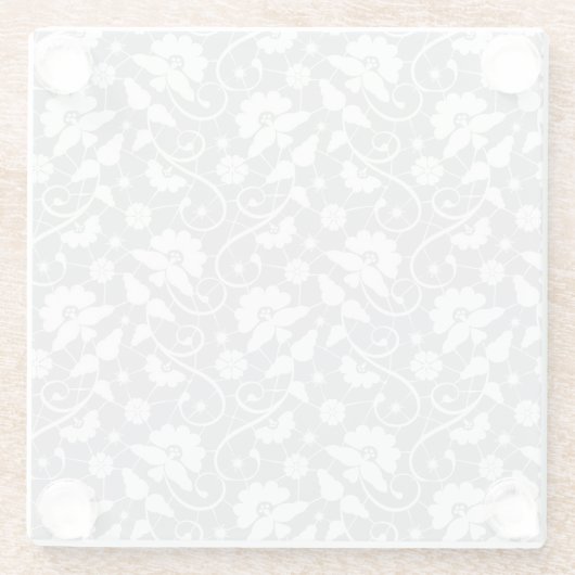 Blumenspitze-Muster Glasuntersetzer (Rückseite)