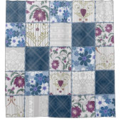 Blumenspitze: Patchwork Nahtloser Hintergrund. Duschvorhang (Vorderseite)