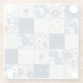 Blumenspitze: Patchwork Nahtloser Hintergrund. Glasuntersetzer (Rückseite)