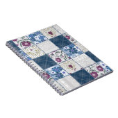 Blumenspitze: Patchwork Nahtloser Hintergrund. Notizblock (Rechte Seite)