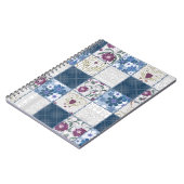 Blumenspitze: Patchwork Nahtloser Hintergrund. Notizblock (Linke Seite)