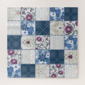 Blumenspitze: Patchwork Nahtloser Hintergrund. Puzzle (Horizontal)