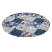 Blumenspitze: Patchwork Nahtloser Hintergrund. Schneidebrett (Ecke)