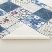 Blumenspitze: Patchwork Nahtloser Hintergrund. Sherpadecke (3/4)