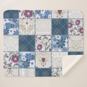 Blumenspitze: Patchwork Nahtloser Hintergrund. Sherpadecke (Vorderseite (Horizontal))
