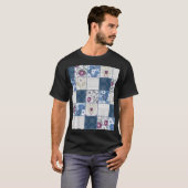 Blumenspitze: Patchwork Nahtloser Hintergrund. T-Shirt (Vorne ganz)