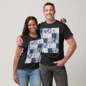Blumenspitze: Patchwork Nahtloser Hintergrund. T-Shirt (Unisex)