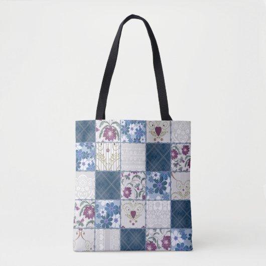 Blumenspitze: Patchwork Nahtloser Hintergrund. Tasche (Vorderseite)