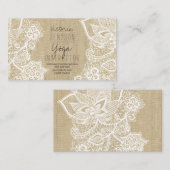 Blumenspitzeleinwand boho Yogalehrer Visitenkarte (Vorne/Hinten)