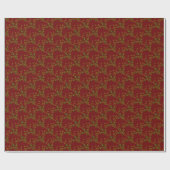 Blumenspray, 1-ROT-GOLD-GIFT-WRAP-PAPIER Geschenkpapier (Flach)