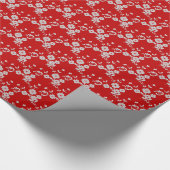 Blumenspray, 1-Rot-Weiß-GIFT-WRAP-PAPIER Geschenkpapier (Ecke)