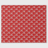 Blumenspray, 1-Rot-Weiß-GIFT-WRAP-PAPIER Geschenkpapier (Flach)