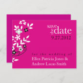 Blumenspread - Save the Date Ankündigungspostkarte (Vorne/Hinten)