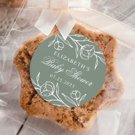 Blumenspülung Grüne Babydusche Runder Aufkleber