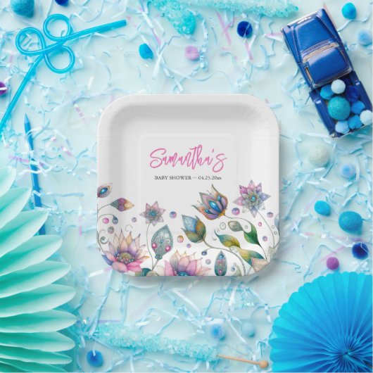 Blumenspülung Pappteller (Party)