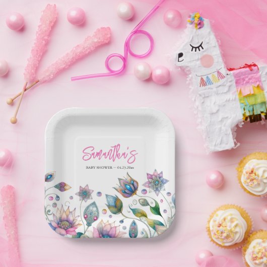 Blumenspülung Pappteller (Party)