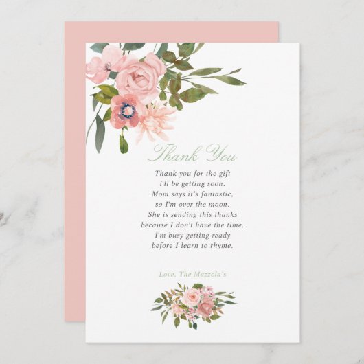 Blumenspülung und Babydusche Danke (Vorne/Hinten)