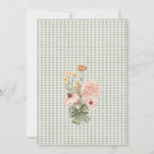 Blumenspülung Vintages Whimsical Baby Dusche Einladung (Rückseite)