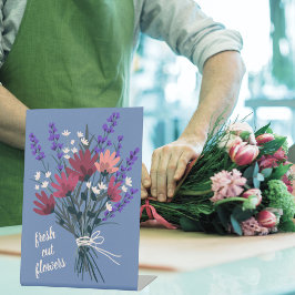 Blumenstand Blumenmarkt Florist Wildblumenstrauß Sockelschild