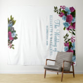 Blumenstaubblauer Hochzeitsstand im Foto Wandteppich (Beispiel (Horizontal))