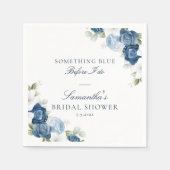 Blumenstäube Blau vor dem Brautparty Papier Serviette (Vorderseite)