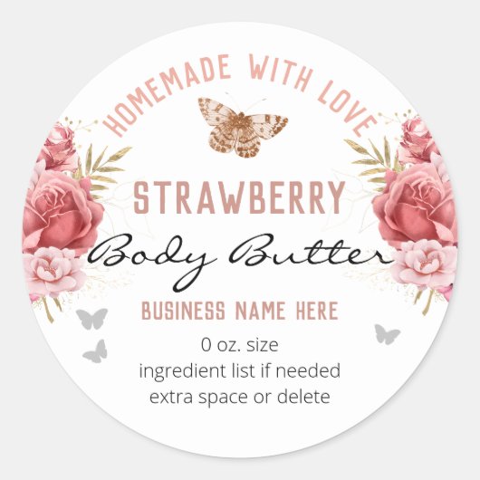 Blumenstäube für kundenspezifische Business Body B Runder Aufkleber (Vorderseite)